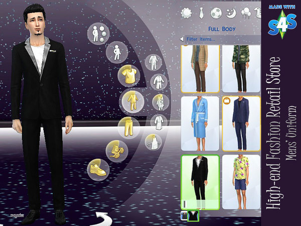 Sims 4 High end Fashion Retail Store Mens Uniform by mayadee at TSR