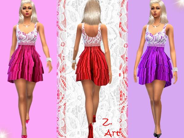 Sims 4 Fruity Colours dress by Zuckerschnute20 at TSR