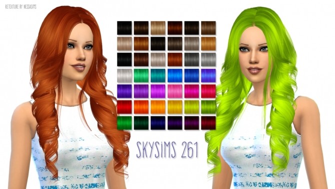 Sims 4 Skysims 261 hair retexture at Nessa Sims