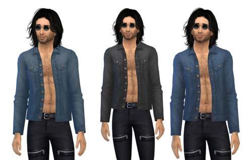 Sims 4 Open Denim Jacket for Males at Julietoon – Julie J
