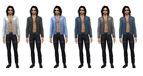 Sims 4 Open Denim Jacket for Males at Julietoon – Julie J
