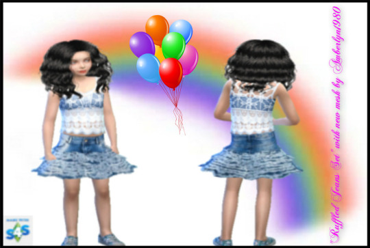 Sims 4 Cute Ruffled Jeans Set for girls at Amberlyn Designs