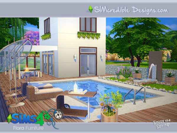 Sims 4 Flora outdoor furniture by SIMcredible! at TSR