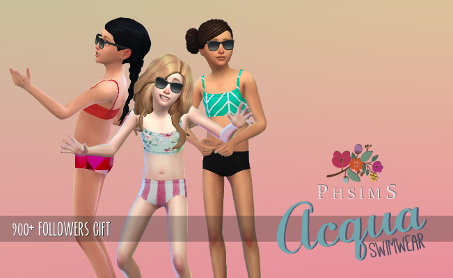 Sims 4 ACQUA swimwear for girls at PHSIMS