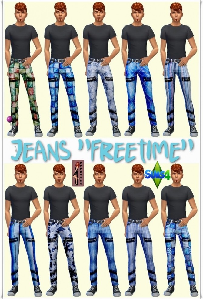 Sims 4 Freetime jeans for males at Annett’s Sims 4 Welt