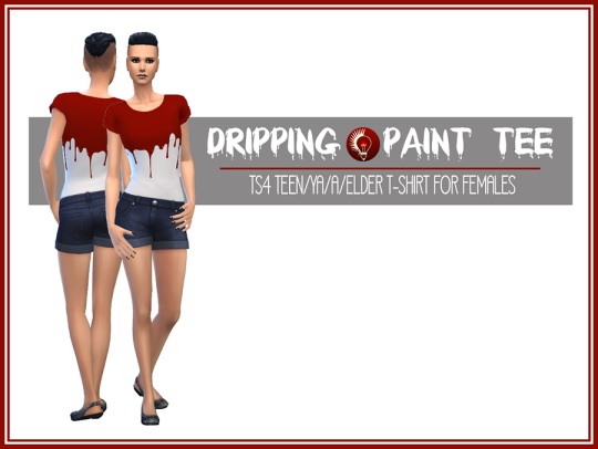 Sims 4 Dripping paint tee at Jorgha Haq