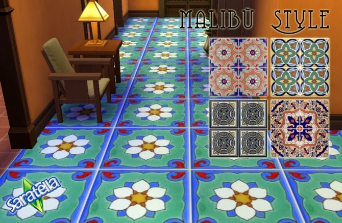 Sims 4 Malibù Style tiles at Saratella’s Place