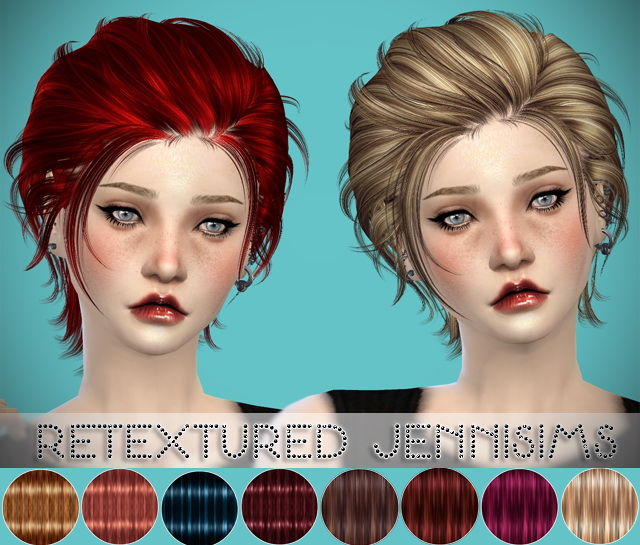 Sims 4 Newseas Gantz Hair retextured at Jenni Sims