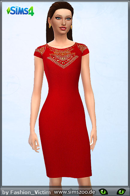 Sims 4 Dress with Studs by Fashion Victim at Blacky’s Sims Zoo