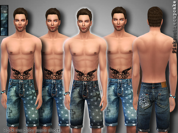 Sims 4 Rock Me Baby! Jeans Shorts by Pinkzombiecupcakes at TSR