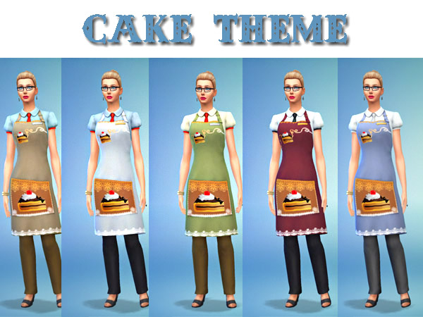 Sims 4 Bake it! 25 female aprons by Waterwomen at Akisima