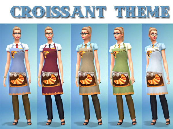 Sims 4 Bake it! 25 female aprons by Waterwomen at Akisima