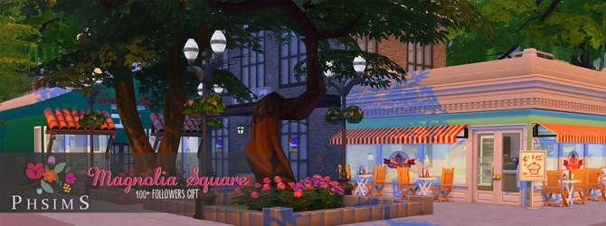 Sims 4 Magnolia square at PHSIMS