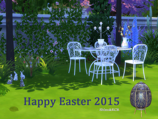 Sims 4 Easter 2015 dining & deco set by ShinoKCR at TSR