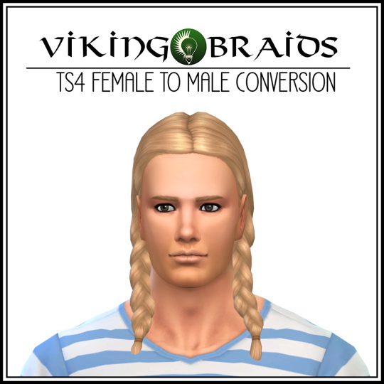Sims 4 Viking braids F to M hair conversion at Jorgha Haq