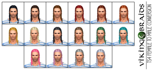 Sims 4 Viking braids F to M hair conversion at Jorgha Haq