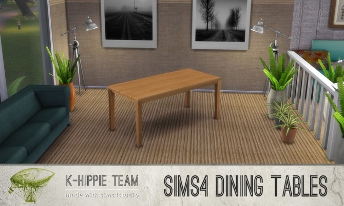 Sims 4 5 Dining Tables Wood Serie vol 1 at K hippie