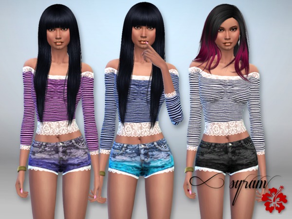 Sims 4 Madeline Lace outfits Set by EsyraM at TSR