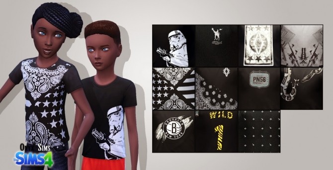 Sims 4 CU Black Collection T shirts by Kiara Rawks at Onyx Sims