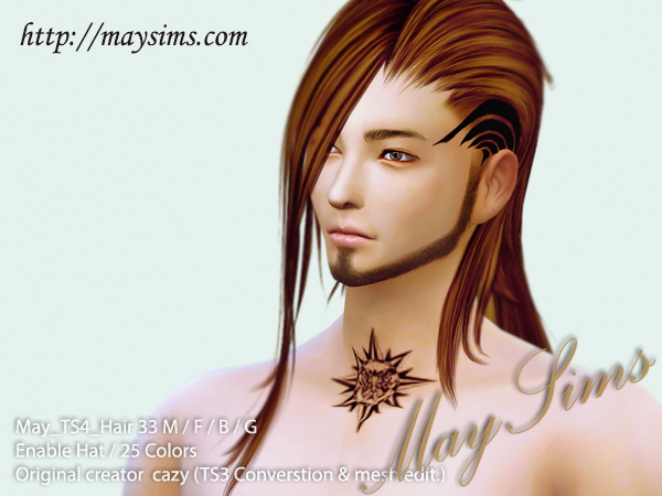Sims 4 Hair 33 M/F/B/G (Cazy) at May Sims