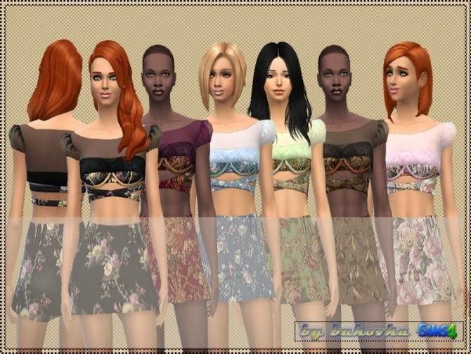 Sims 4 Set Fantasy: skirt + top at Bukovka