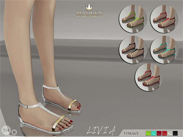 Sims 4 Madlen Livia Sandals by MJ95 at TSR