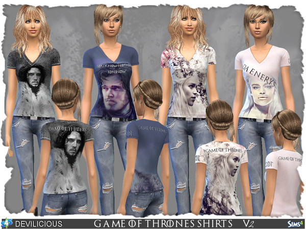 Sims 4 Game Of Thrones Shirts v2 by Devilicious at TSR