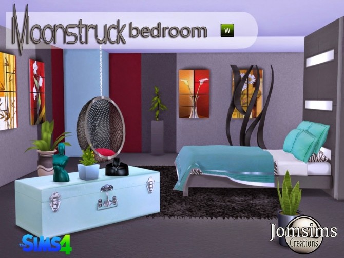 Sims 4 Moonstruck bedroom at Jomsims Creations