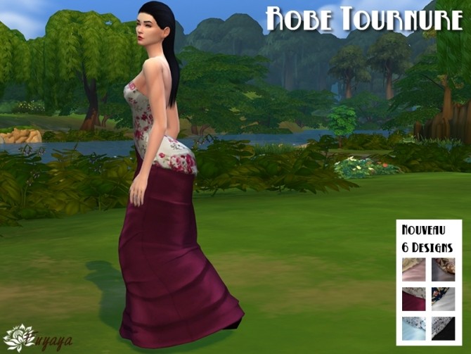 Sims 4 Tournure dress by Fuyaya at Sims Artists