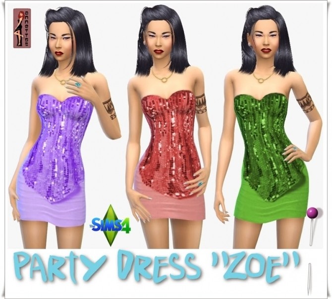 Sims 4 Zoe Party Dress at Annett’s Sims 4 Welt