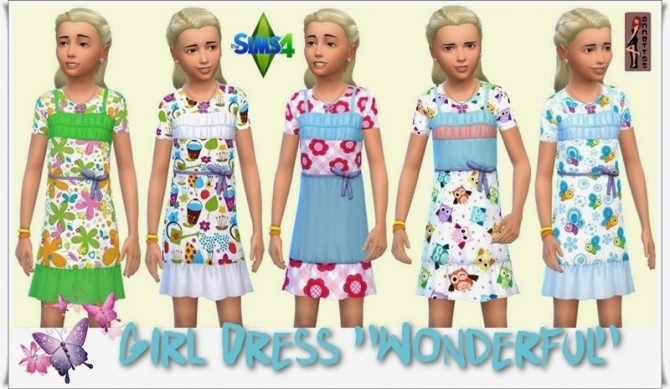 Sims 4 Girl Dress Wonderful at Annett’s Sims 4 Welt