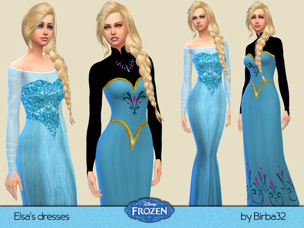 Sims 4 Frozen Elsas dresses by Birba32 at TSR