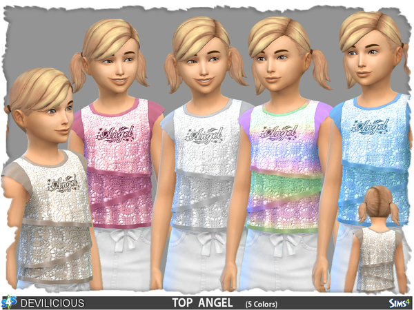 Sims 4 Angel Girls Set Mix and Match by Devilicious at TSR