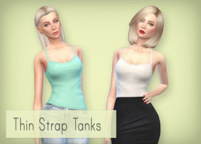 Sims 4 Thin strap tanks at Simsrocuted