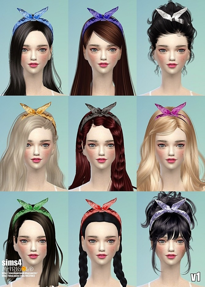 Sims 4 Hair band ver.2 at Marigold