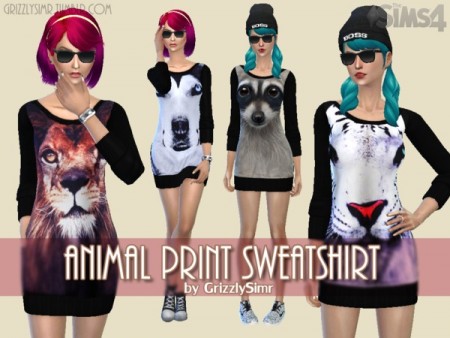 Animal and Random Print Sweatshirts by GrizzlySimr at TSR