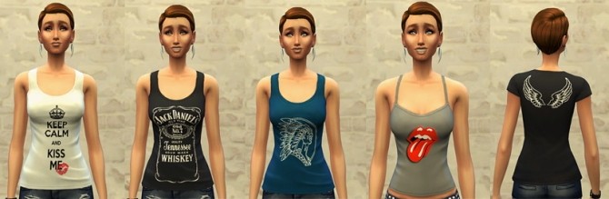 Sims 4 RocknRoll tanks by Betty at Sims Artists