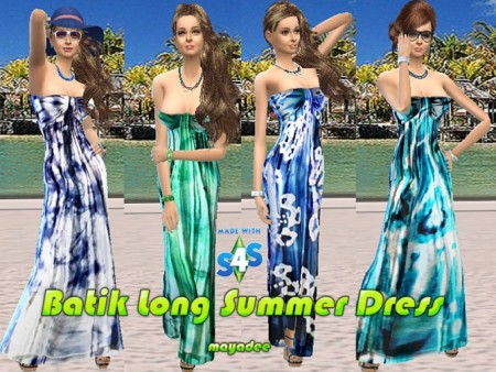 Long Summer Dress by mayasims at Mod The Sims