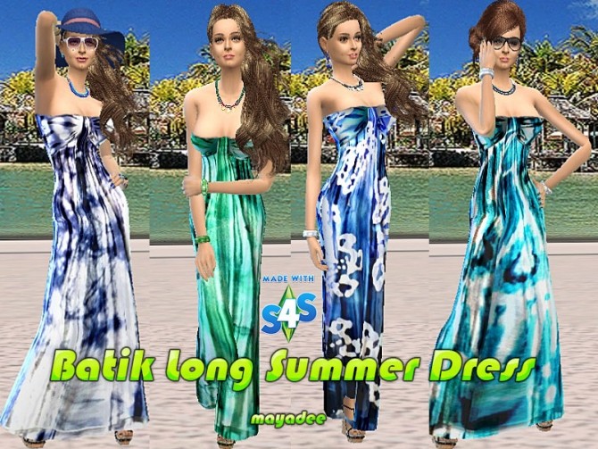 Sims 4 Long Summer Dress by mayasims at Mod The Sims