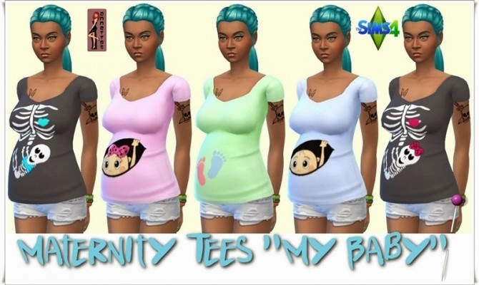 Sims 4 My Baby Maternity Tees at Annett’s Sims 4 Welt
