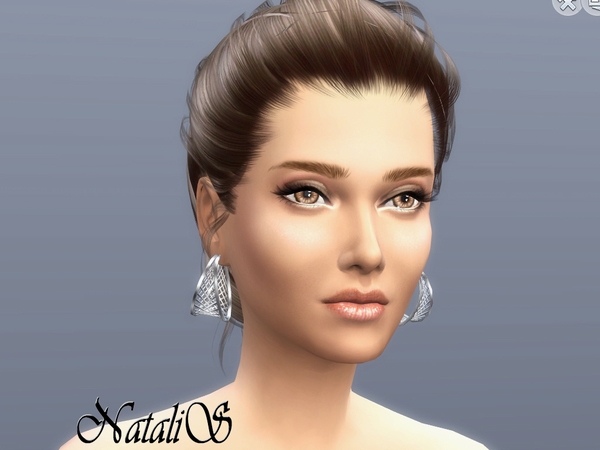 Sims 4 Cage hoop earrings by NataliS at TSR
