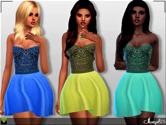 Paloma Dress by Margie at Sims Addictions » Sims 4 Updates