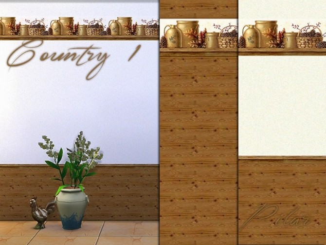 Sims 4 Country Wall by Pilar at SimControl