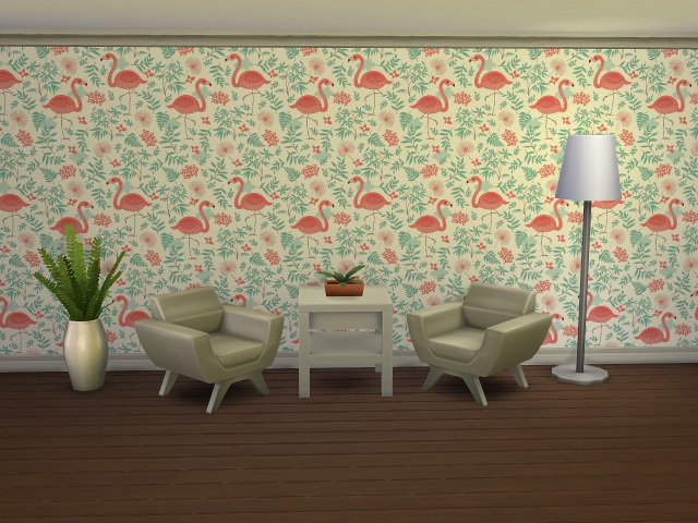 Sims 4 Flamingo wallpaper at Beauty Sims