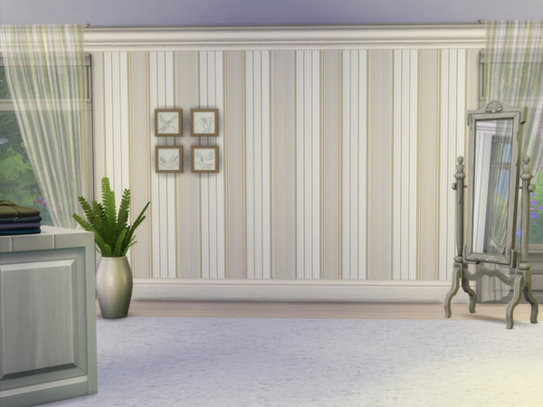 Sims 4 Vintage Striped Walls by Guardgian at TSR