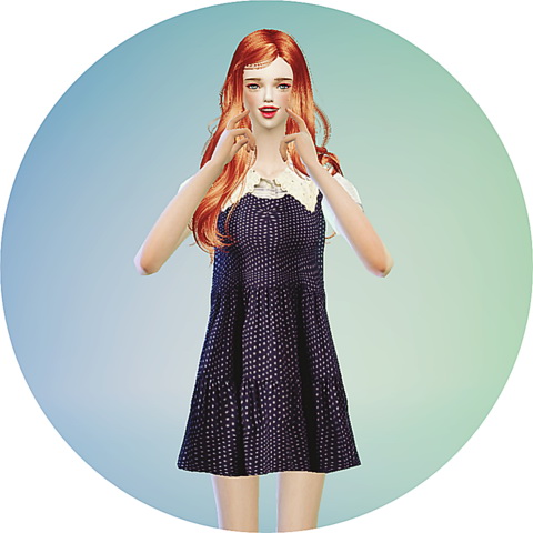 Sims 4 Blg collar dot onepiece at Marigold