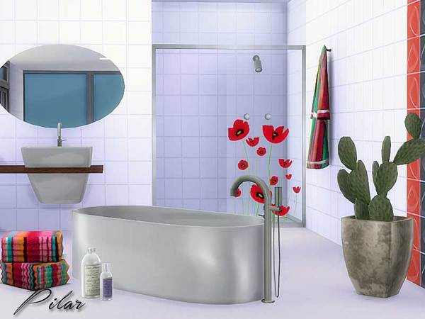 Sims 4 Atmosfera Bathroom by Pilar at TSR