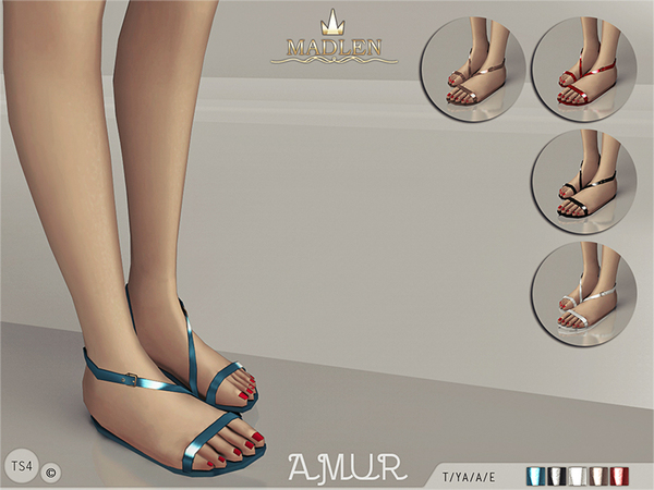 Sims 4 Madlen Amur Sandals by MJ95 at TSR