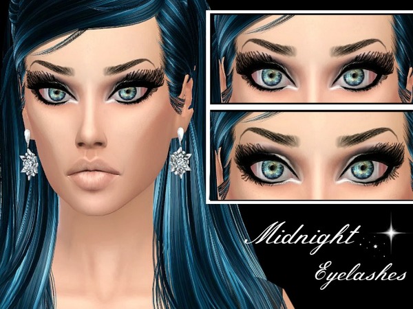 Sims 4 Midnight Eyeliner + Eyelashes Set by Queen BeeXxx21 at TSR