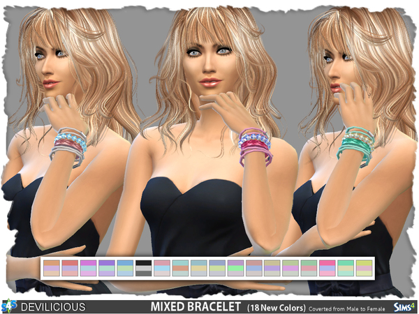 Sims 4 Mixed Bracelet by Devilicious at TSR
